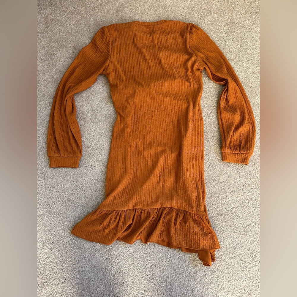 Rust Orange Long Sleeve Dress